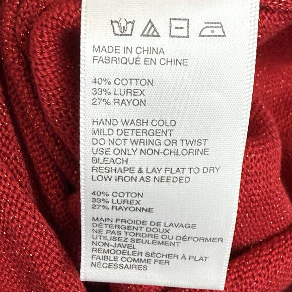 Free People Revolve French Girl Dress M Red Sparkle Knit Holiday Christmas Belt - Picture 11 of 12